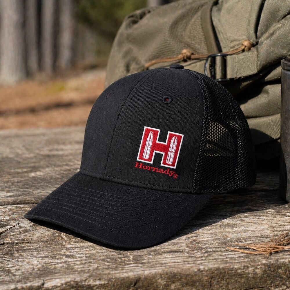 Hornady Ammo Trucker Hat Black Mesh Snapback Hunting Shooting Cap Adult Outdoors